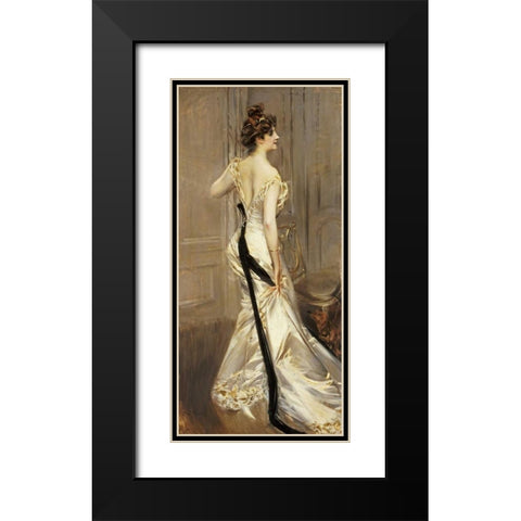 The Black Sash Black Modern Wood Framed Art Print with Double Matting by Boldini, Giovanni