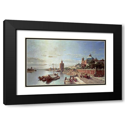Seville Black Modern Wood Framed Art Print with Double Matting by Bossuet, Francois Antoine