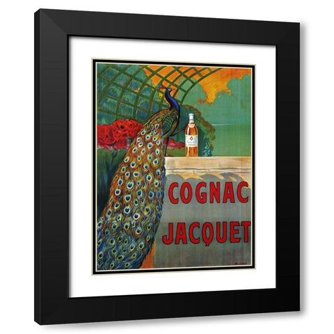 Cognac Jacquet Black Modern Wood Framed Art Print with Double Matting by Bouchet, F.