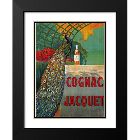 Cognac Jacquet Black Modern Wood Framed Art Print with Double Matting by Bouchet, F.