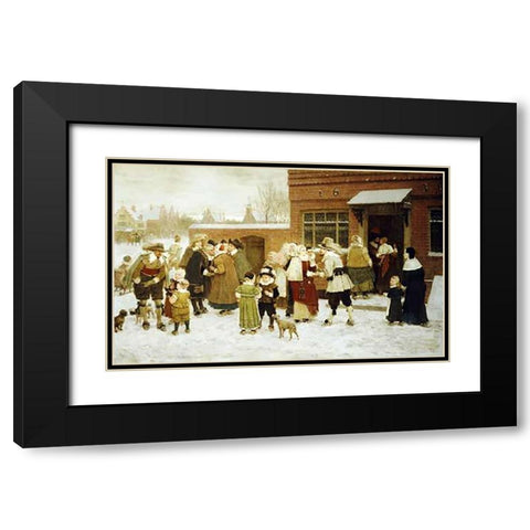New Years Day, New Amsterdam Black Modern Wood Framed Art Print with Double Matting by Boughton, George Henry
