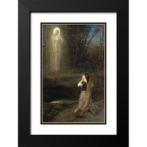 The Vision at The Martyrs Well Black Modern Wood Framed Art Print with Double Matting by Boughton, George Henry