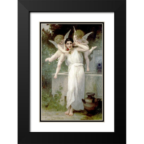 LInnocence Black Modern Wood Framed Art Print with Double Matting by Bouguereau, William-Adolphe