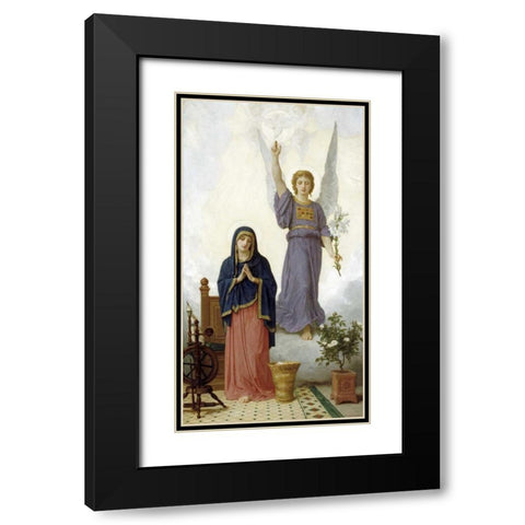 The Annunciation Black Modern Wood Framed Art Print with Double Matting by Bouguereau, William-Adolphe