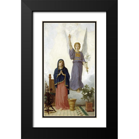 The Annunciation Black Modern Wood Framed Art Print with Double Matting by Bouguereau, William-Adolphe