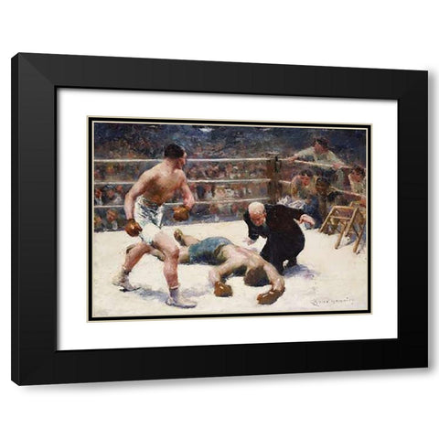The Knock Out Black Modern Wood Framed Art Print with Double Matting by Bourgonnier, Claude Charles