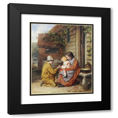 The Present Black Modern Wood Framed Art Print with Double Matting by Bromley, William