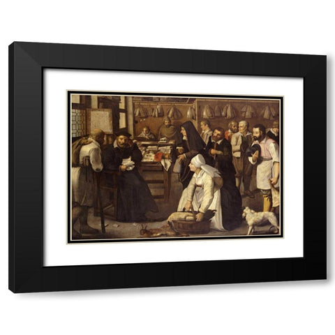 A Tax Office Black Modern Wood Framed Art Print with Double Matting by Bruegel, Pieter the Elder