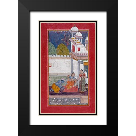 Ramakali Ragini Black Modern Wood Framed Art Print with Double Matting by Bundi