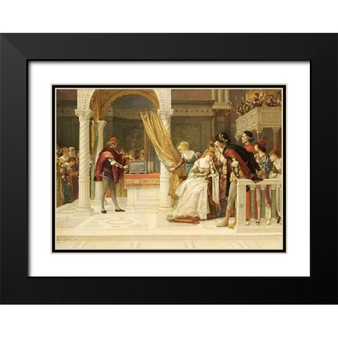 The Merchant of Venice Black Modern Wood Framed Art Print with Double Matting by Cabanel, Alexandre