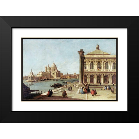 Entrance To Grand Canal, Venice Black Modern Wood Framed Art Print with Double Matting by Canal, Giovanni Antonio