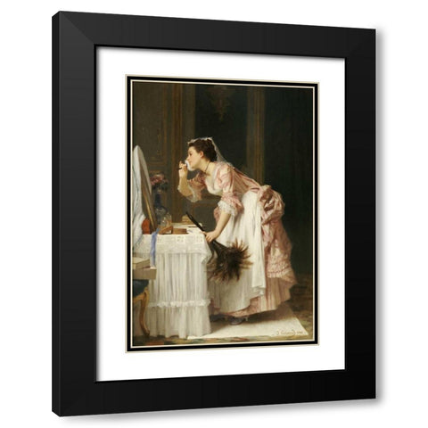 The Chamber Maid Black Modern Wood Framed Art Print with Double Matting by Caraud, Joseph