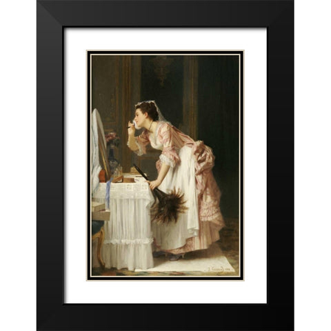 The Chamber Maid Black Modern Wood Framed Art Print with Double Matting by Caraud, Joseph