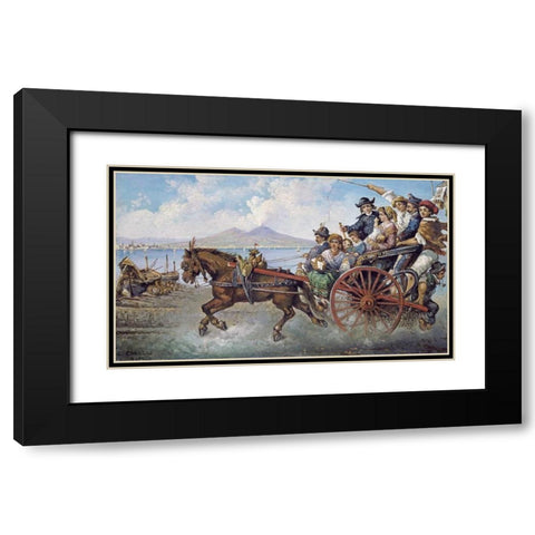The Crowded Chariot Black Modern Wood Framed Art Print with Double Matting by Carelli, Consalve