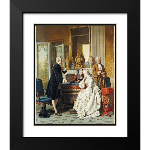 The Suitor Black Modern Wood Framed Art Print with Double Matting by Carolus, Jean