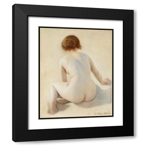 A Nude Black Modern Wood Framed Art Print with Double Matting by Carrier-Belleuse, Pierre