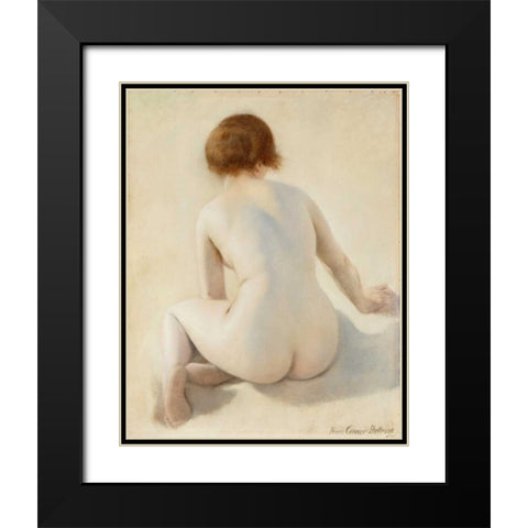 A Nude Black Modern Wood Framed Art Print with Double Matting by Carrier-Belleuse, Pierre