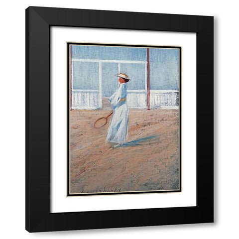 The Tennis Player Black Modern Wood Framed Art Print with Double Matting by Charlet, Frans