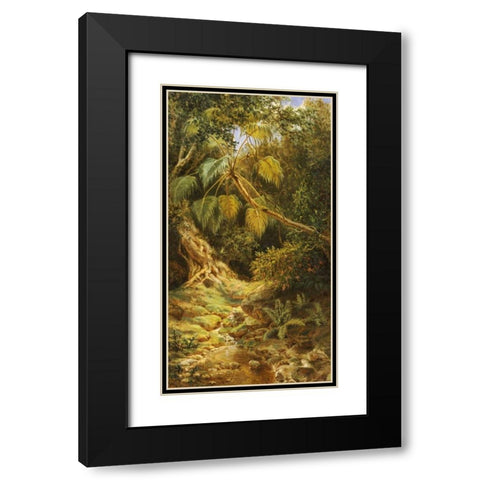 Jungala Cubana Black Modern Wood Framed Art Print with Double Matting by Chartrand, Esteban