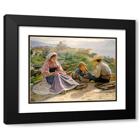 Pastorale, Civita DAntino Black Modern Wood Framed Art Print with Double Matting by Clement, Gad Frederick