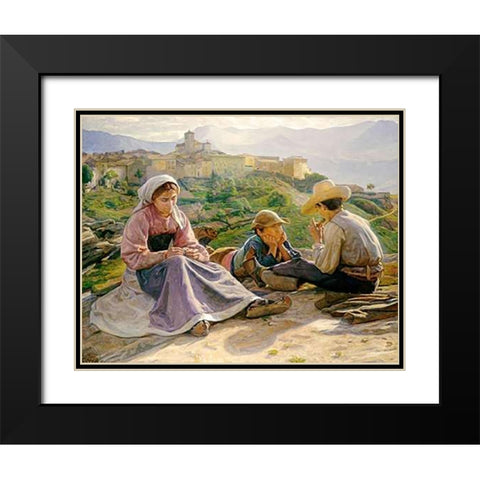 Pastorale, Civita DAntino Black Modern Wood Framed Art Print with Double Matting by Clement, Gad Frederick
