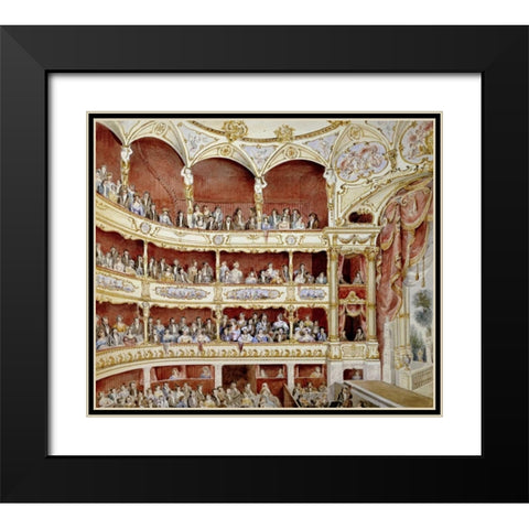 St. Jamess Theatre Black Modern Wood Framed Art Print with Double Matting by Crace, John Gregory