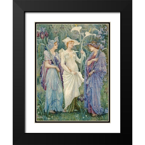 Ensigns of Spring Black Modern Wood Framed Art Print with Double Matting by Crane, Walter