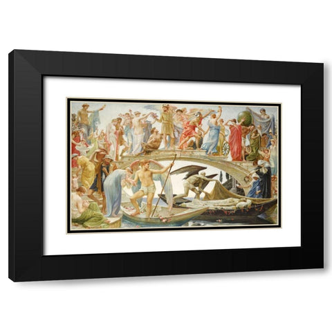 The Bridge of Life Black Modern Wood Framed Art Print with Double Matting by Crane, Walter