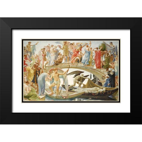 The Bridge of Life Black Modern Wood Framed Art Print with Double Matting by Crane, Walter