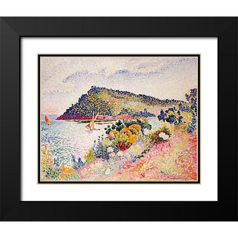 The Black Cape, Pramousquier Bay Black Modern Wood Framed Art Print with Double Matting by Cross, Henri-Edmond