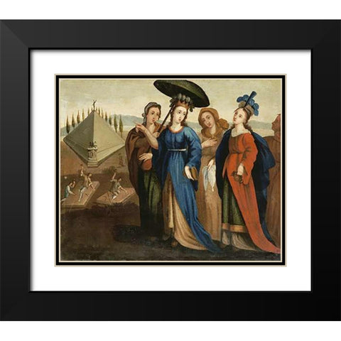 The Mausoleum of Halicarnassus Black Modern Wood Framed Art Print with Double Matting by School, Cuzco
