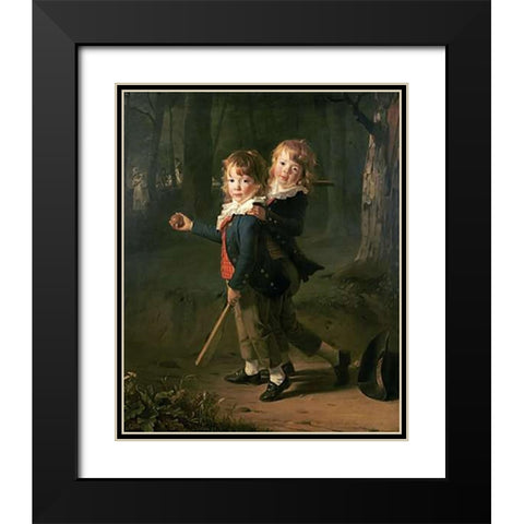 The Masters Foster Black Modern Wood Framed Art Print with Double Matting by Danloux, Henri Pierre