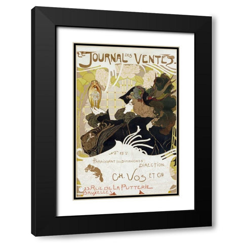 Le Journal Des Ventes Black Modern Wood Framed Art Print with Double Matting by De Feure, Georges