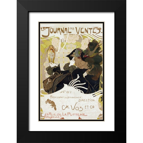 Le Journal Des Ventes Black Modern Wood Framed Art Print with Double Matting by De Feure, Georges