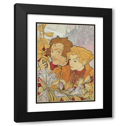 The Devils Coin Black Modern Wood Framed Art Print with Double Matting by De Feure, Georges