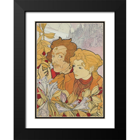 The Devils Coin Black Modern Wood Framed Art Print with Double Matting by De Feure, Georges