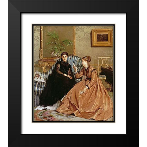 The Consolation Letter Black Modern Wood Framed Art Print with Double Matting by De Jonghe, Gustave
