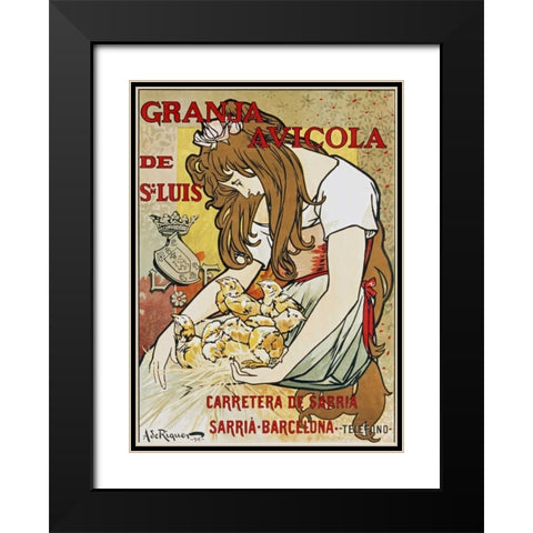 Granja Avicola De Sn.Luis Black Modern Wood Framed Art Print with Double Matting by De Riquer, Alejandro