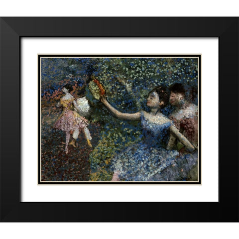Dancer With a Tambourine Black Modern Wood Framed Art Print with Double Matting by Degas, Edgar