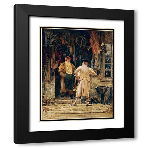 The Bargain Black Modern Wood Framed Art Print with Double Matting by Delort, Charles Edouard