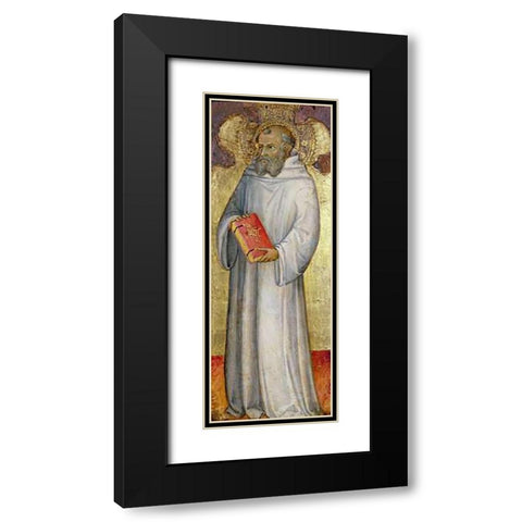 Saint Benedict Black Modern Wood Framed Art Print with Double Matting by Di Bartolo, Andrea