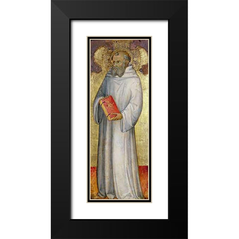 Saint Benedict Black Modern Wood Framed Art Print with Double Matting by Di Bartolo, Andrea