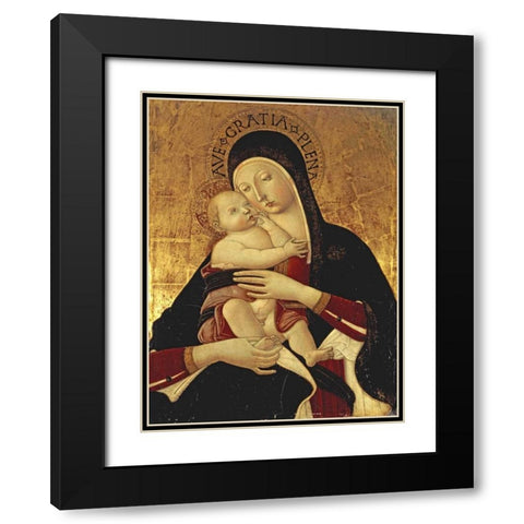 The Madonna and Child Black Modern Wood Framed Art Print with Double Matting by Di Giovanni, Benvenuto