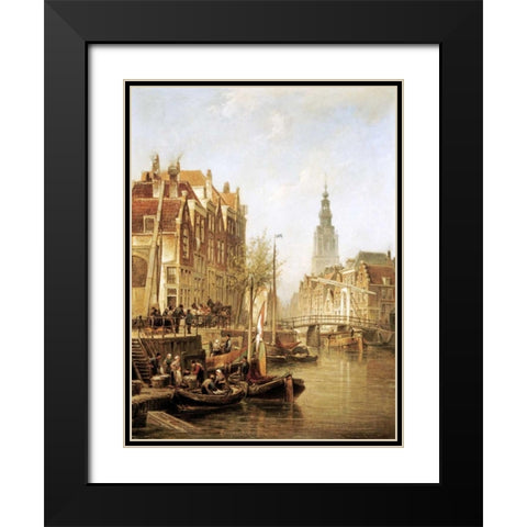 Amsterdam Black Modern Wood Framed Art Print with Double Matting by Dommershuizen, Cornelis Christiaan
