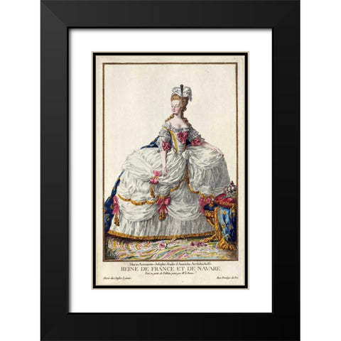 Marie Antoinette Black Modern Wood Framed Art Print with Double Matting by Duflos, Pierre