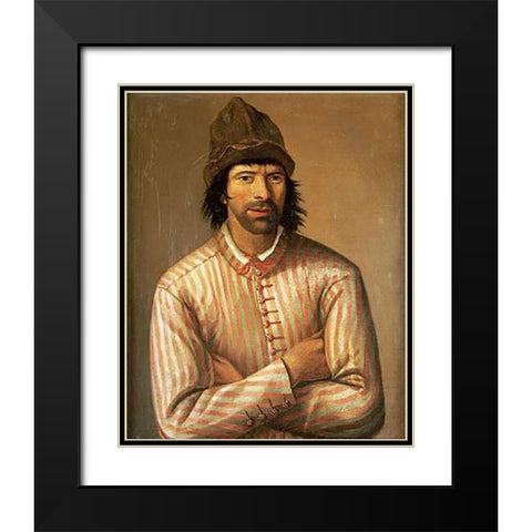 Tsar Peter The Great Black Modern Wood Framed Art Print with Double Matting by School, Dutch