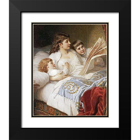 Bedtime Story Black Modern Wood Framed Art Print with Double Matting by Ebert, Anton