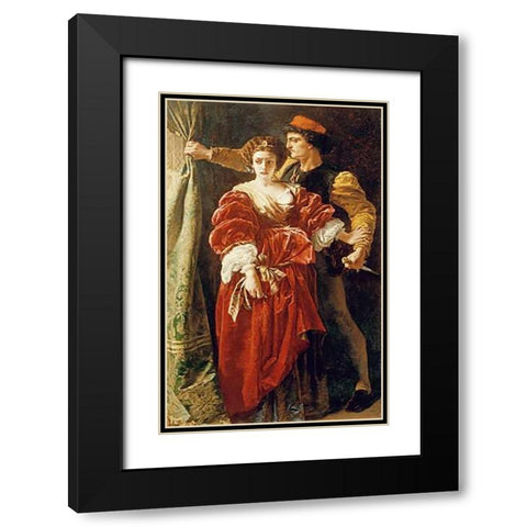 Lucrezia Borgia Black Modern Wood Framed Art Print with Double Matting by Elmore, Alfred