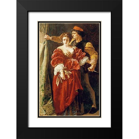Lucrezia Borgia Black Modern Wood Framed Art Print with Double Matting by Elmore, Alfred