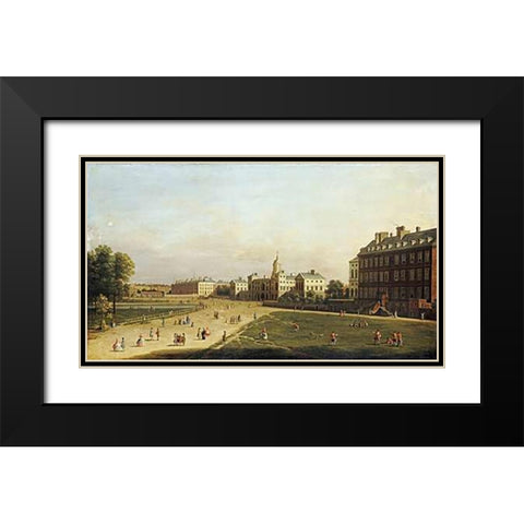 A View of The New Horse Guards Black Modern Wood Framed Art Print with Double Matting by English School